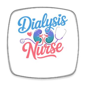 Dialyse Pflegekraft Design - Viereckiger Kühlschrankmagnet - Weiß - Vorne