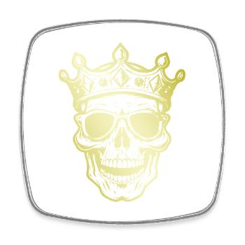 Couronne du Roi Crâne - Magnet carré - blanc - Devant
