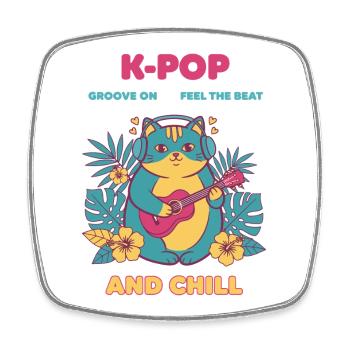 Groove K-POP sur Feel The Beat And Chill Cat - Magnet carré - blanc - Devant