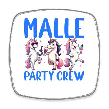 Malle Party Crew Einhorn Girls Urlaub - Viereckiger Kühlschrankmagnet - Weiß - Vorne