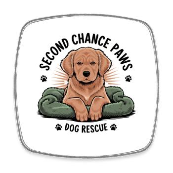 Second Chance Paws Dog Rescue - Magnet carré - blanc - Devant