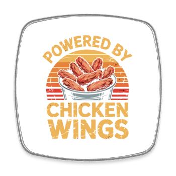Hähnchenflügel BBQ Fast Food Humor - Viereckiger Kühlschrankmagnet - Weiß - Vorne