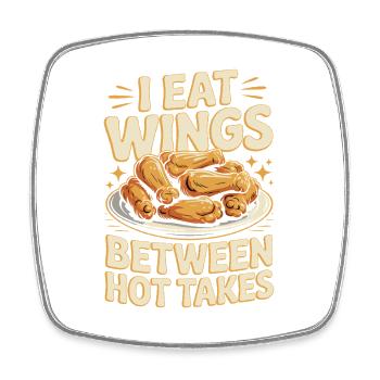 BBQ Wings Sportabend Snack Motiv - Viereckiger Kühlschrankmagnet - Weiß - Vorne