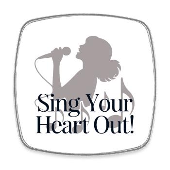 Sing Your Heart Out Silhouette - Square fridge magnet - white - Front