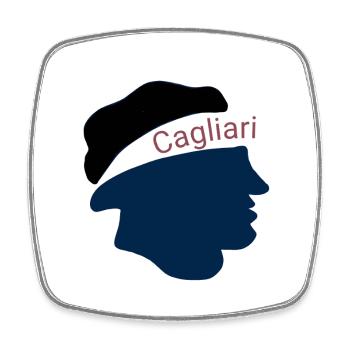 cagliari  - Viereckiger Kühlschrankmagnet - Weiß - Vorne