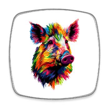 Wildschwein Schwarzwild Wildschweine Schwein Jäger - Viereckiger Kühlschrankmagnet - Weiß - Vorne