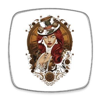 Femmes Steampunk Magnifiques Steampunk - Magnet carré - blanc - Devant