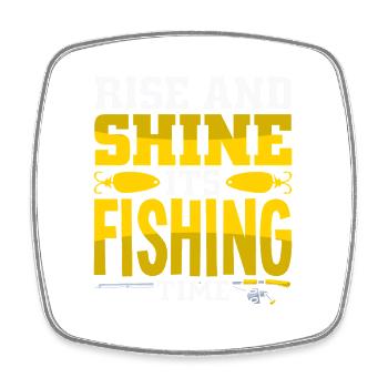 Fischer Sportfischer Angeln Angler Spruch - Viereckiger Kühlschrankmagnet - Weiß - Vorne