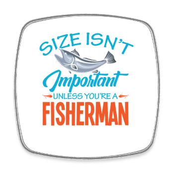 Fishing Angler Fish Fisherman Sayings Petri Heil - Square fridge magnet - white - Front