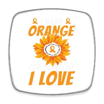 Cancer du sang Leucémie Orange Wear pour combattant - Magnet carré - blanc - Devant
