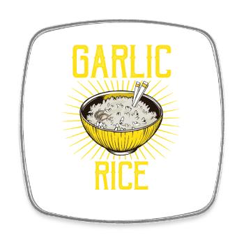 Délice à l’ail Rice Chef Amoureux Chef - Magnet carré - blanc - Devant