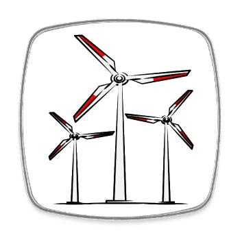 Klimawandel Windrad Windkraft Umweltschutz  - Viereckiger Kühlschrankmagnet - Weiß - Vorne