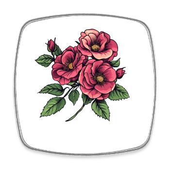 Rosenbouquet im Vintage Stil - Viereckiger Kühlschrankmagnet - Weiß - Vorne