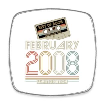 Best of February 2008 Cassette | Limited Edition - Square fridge magnet - white - Front