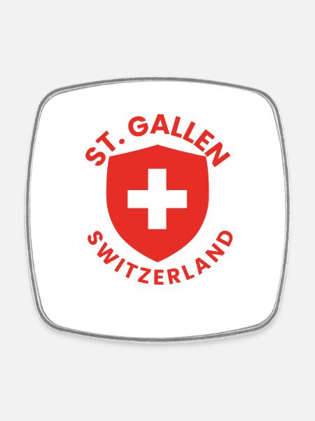 St. Gallener Schutzschild - Viereckiger Kühlschrankmagnet - Weiß