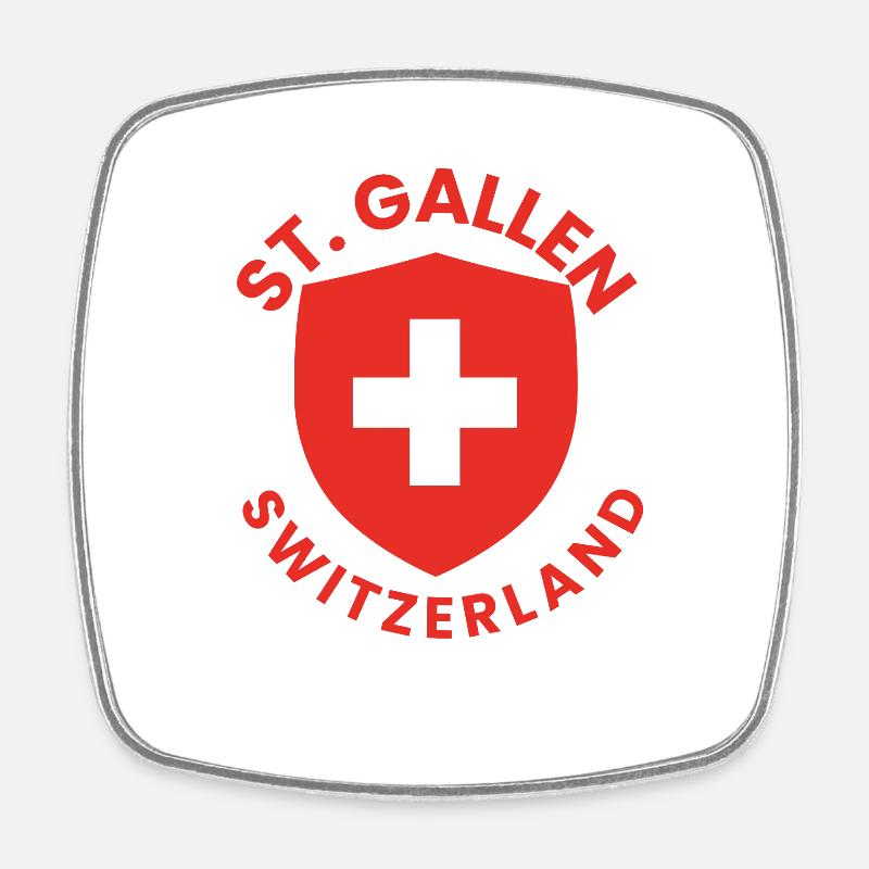 St. Gallener Schutzschild - Viereckiger Kühlschrankmagnet - Weiß