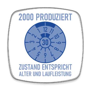 2000 Geboren 30. Geburtstag Auto Tuning - Viereckiger Kühlschrankmagnet - Weiß - Vorne