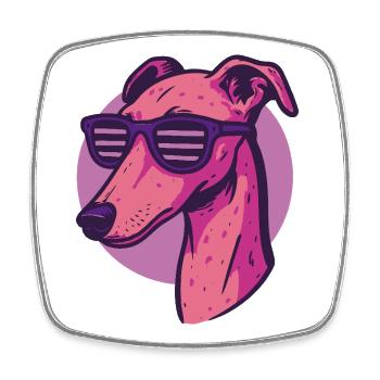 Windhund, Galgo - Viereckiger Kühlschrankmagnet - Weiß - Vorne