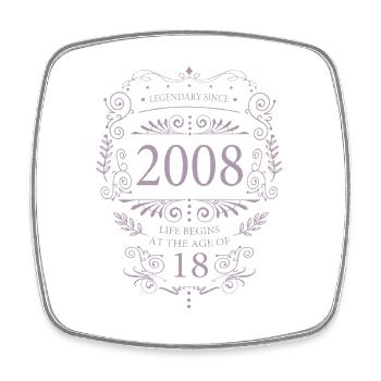 Legendary since 2008 18 Birthday Vintage Design - Square fridge magnet - white - Front