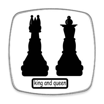 king_and_queen - Viereckiger Kühlschrankmagnet - Weiß - Vorne