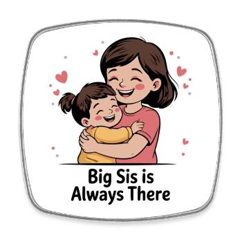 Tender Big Sister Embrace - Square fridge magnet - white - Front
