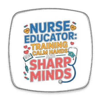 Nurse Educator Training Calm Nurse Practitioner - Viereckiger Kühlschrankmagnet - Weiß - Vorne
