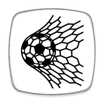 Tor Fußball Ball im Netz Treffer Vektor - Viereckiger Kühlschrankmagnet - Weiß - Vorne