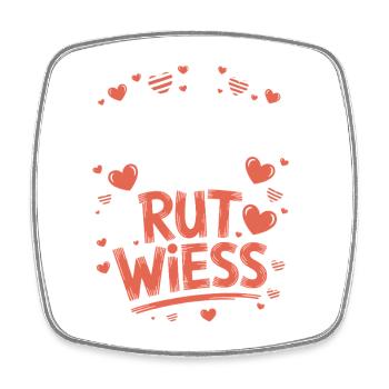 Karnevalsmaus Rut Wiess Köln Kölner Karneval Maus - Viereckiger Kühlschrankmagnet - Weiß - Vorne