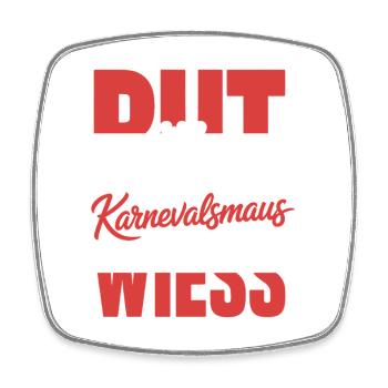 Karnevalsmaus Rut Wiess Köln Kölner Karneval Maus - Viereckiger Kühlschrankmagnet - Weiß - Vorne