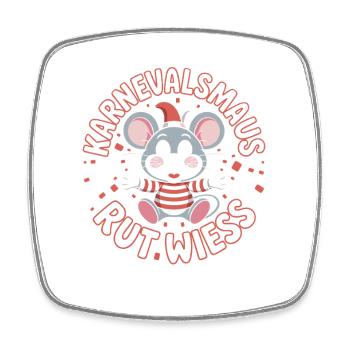 Karnevalsmaus Rut Wiess Köln Kölner Karneval Maus - Viereckiger Kühlschrankmagnet - Weiß - Vorne