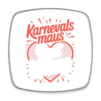 Karnevalsmaus Rut Wiess Köln Kölner Karneval Maus - Viereckiger Kühlschrankmagnet - Weiß - Vorne