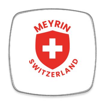 Meyrin Schweiz Shield - Square fridge magnet - white - Front