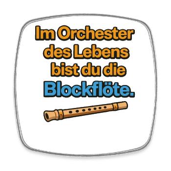 Conception de flûtes à bec de l’Orchestre de la Vie - Magnet carré - blanc - Devant