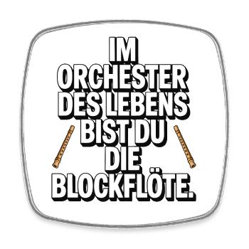 Conception de flûtes à bec de l’Orchestre de la Vie - Magnet carré - blanc - Devant