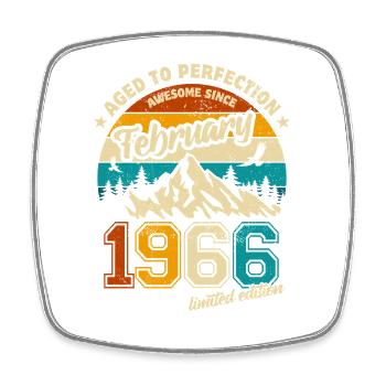 Édition limitée cadeau d’anniversaire de février 1966 - Magnet carré - blanc - Devant