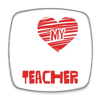 I Love Science Teacher - Square fridge magnet - white - Front