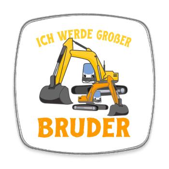 Ich werde Großer Bruder 2025 Kinder Nachwuchs - Viereckiger Kühlschrankmagnet - Weiß - Vorne