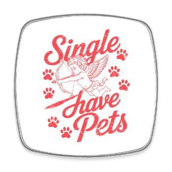 Valentine's Day with pets - Square fridge magnet - white - Front