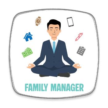 Solde du gestionnaire familial - Magnet carré - blanc - Devant