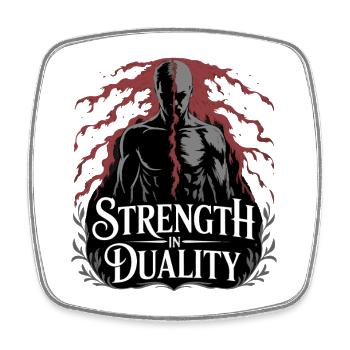 Strength in Quality - Square fridge magnet - white - Front