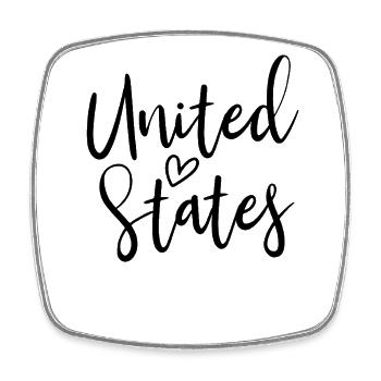United States Heart Women's Love USA - Viereckiger Kühlschrankmagnet - Weiß - Vorne