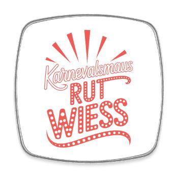 Karnevalsmaus Rut Wiess Köln Kölner Karneval Maus - Viereckiger Kühlschrankmagnet - Weiß - Vorne
