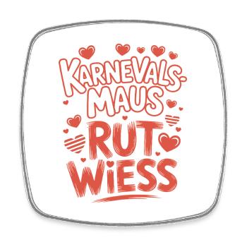 Karnevalsmaus Rut Wiess Köln Kölner Karneval Maus - Viereckiger Kühlschrankmagnet - Weiß - Vorne
