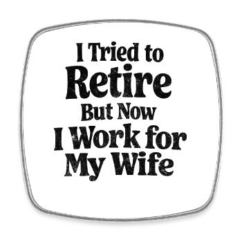 Funny Renten Design - Square fridge magnet - white - Front