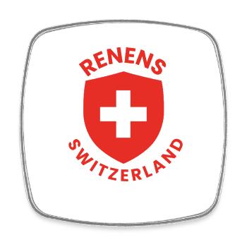 Reindeer Crest Shield Swiss Tee - Square fridge magnet - white - Front