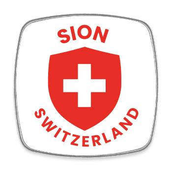 Sion Schweizer Schildemblem - Viereckiger Kühlschrankmagnet - Weiß - Vorne