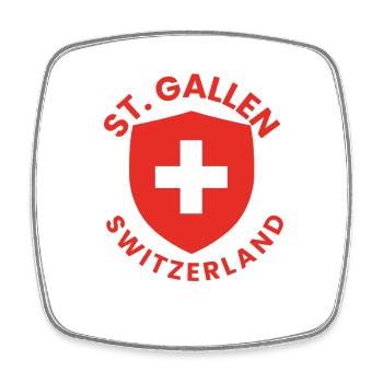 St. Gallen Schweiz Schildemblem - Viereckiger Kühlschrankmagnet - Weiß - Vorne
