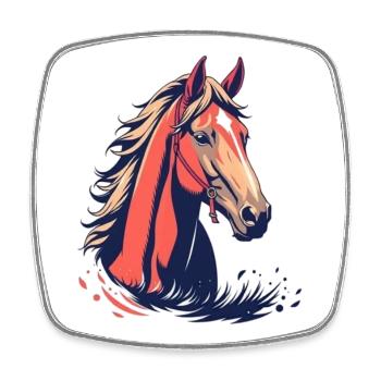 Horse Horse Head - Square fridge magnet - white - Front