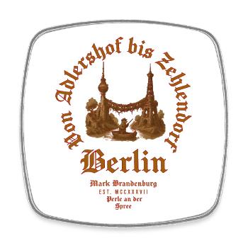 Berlin von Adlershof bis Zehlendorf - Viereckiger Kühlschrankmagnet - Weiß - Vorne