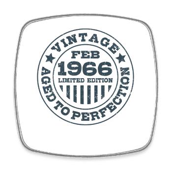 Édition limitée cadeau d’anniversaire de février 1966 - Magnet carré - blanc - Devant